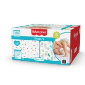 Wholesale - 176ct FISHER PRICE FULL ELASTIC WAIST BAND DIAPERS W/WETNESS INDICATOR SIZE 5, UPC: 850016923455